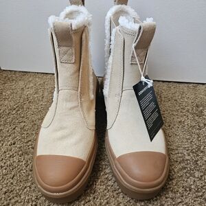 Converse Beige and Brown High-Top Boots